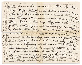 JAMES, HENRY. Autograph Letter Signed, to the sister of author and activist Emma Lazarus, Josephine (Dear Miss Lazarus),